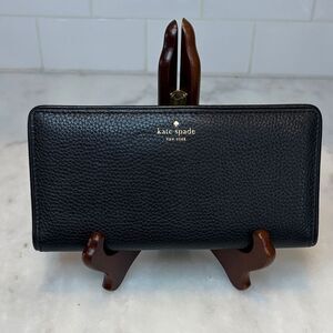 Kate Spade Pebbled Leather Full Sized Snap Closure Slim Wallet